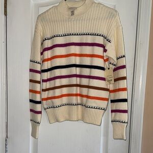 St. John's Bay Multicolor Striped Crew Neck Sweater